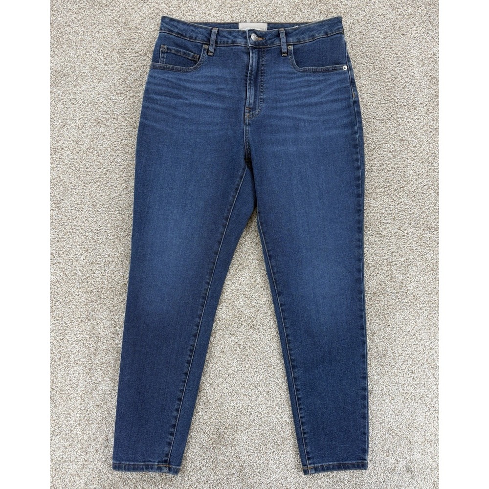 Everlane The Curvy High Rise Skinny Jeans Womens 30 Crop Blue Indigo Stretch EUC